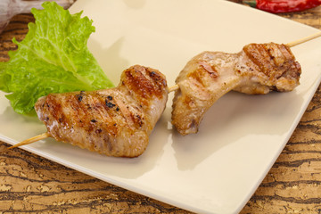 Chicken wings skewer