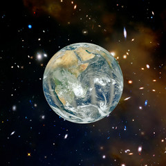 View of the planet earth from space. Gas, nebula, stars. The elements of this image furnished by NASA.