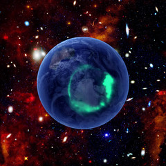 Fototapeta na wymiar Planet earth and aurora. The elements of this image furnished by NASA.