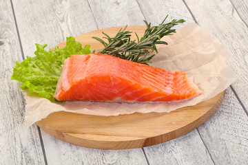Piece of raw salmon