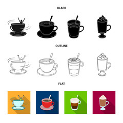 Isolated object of cup and coffe logo. Collection of cup and top vector icon for stock.