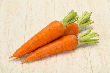 Three Young fresh ripe carrot