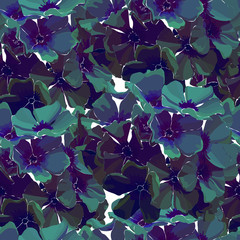Seamless background of phloxes. Hydrangea. Vector illustration, EPS 10