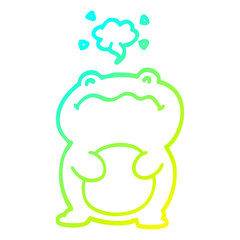 cold gradient line drawing funny cartoon frog