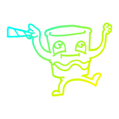 cold gradient line drawing cartoon animated whisky glass