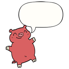 cartoon pig and speech bubble