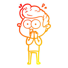 warm gradient line drawing cartoon man