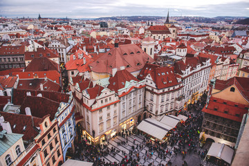 Obraz premium Prague France Street Market Christmas Winter