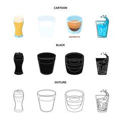 Vector design of glass and transparent icon. Set of glass and empty stock vector illustration.