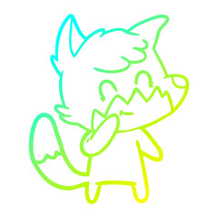 cold gradient line drawing cartoon friendly fox