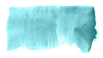 Obraz premium Abstract watercolor background hand-drawn on paper. Volumetric smoke elements. Blue-Green color. For design, web, card, text, decoration, surfaces.