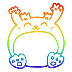 rainbow gradient line drawing cartoon bear