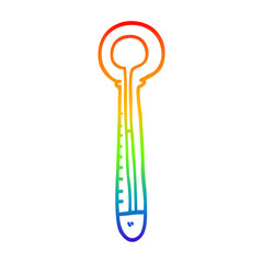 rainbow gradient line drawing cartoon hot thermometer