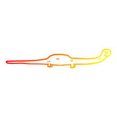 warm gradient line drawing cartoon prehistoric dinosaur