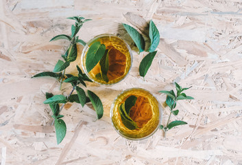 mint tea and mint leaf © lana_art