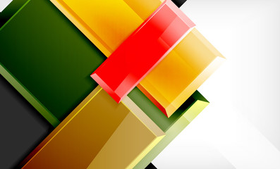 Bright colorful square shape blocks geometrical background