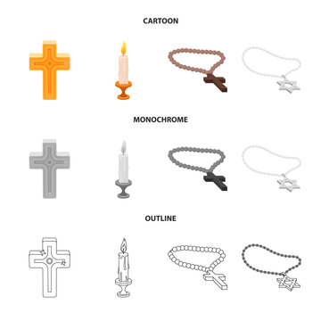 Vector illustration of muslim and items icon. Collection of muslim and candle stock vector illustration.