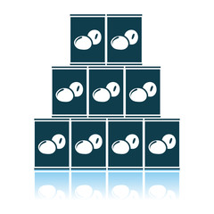 Stack Of Olive Cans Icon