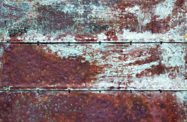 Rusty blue brown iron background