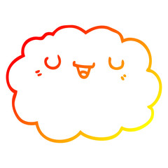 warm gradient line drawing cartoon cloud