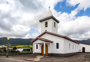 Fototapeta na wymiar Small church in Lomba do Pomar village, Sao Miguel island, Azores