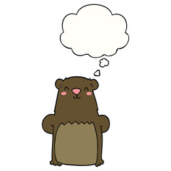 cartoon bear and thought bubble