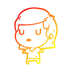 warm gradient line drawing woman