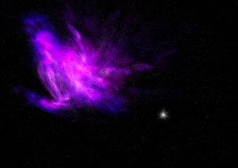 Being shone nebula. 3D rendering