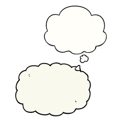 cartoon cloud and thought bubble