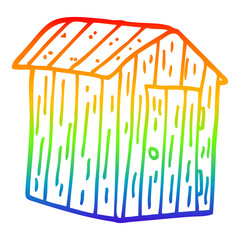 rainbow gradient line drawing cartoon wood shed
