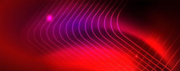 Shiny glowing design background, neon style lines, technology concept, vector