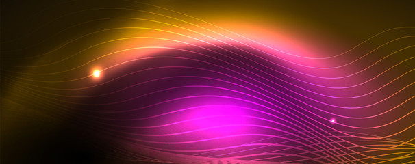 Shiny neon lines techno magic futuristic background, magic energy space light concept, abstract background wallpaper design