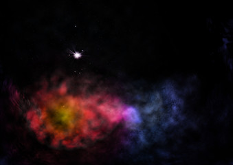 Small part of an infinite star field. 3D rendering