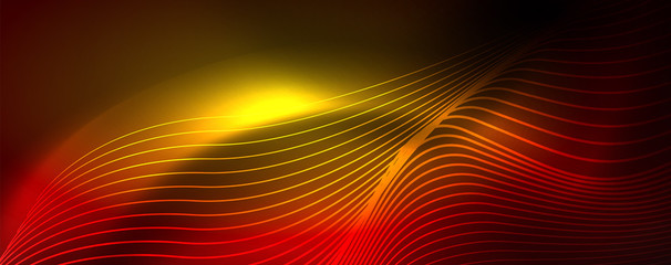 Shiny neon lines techno magic futuristic background, magic energy space light concept, abstract background wallpaper design