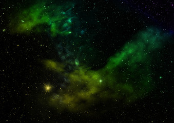 Small part of an infinite star field. 3D rendering