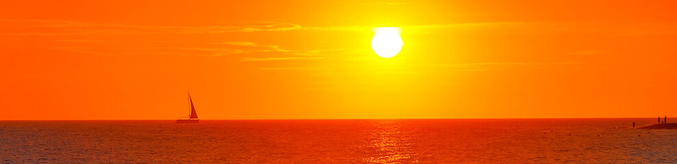 Sunset on the Black Sea in Sochi. Russia