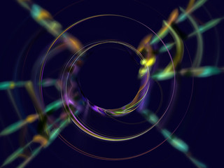Spirals and lens - focus concept. Modern optical art.