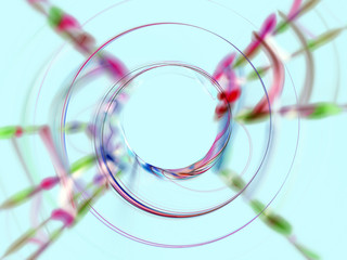 Spirals and lens - focus concept. Modern optical art.