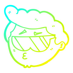 cold gradient line drawing cartoon boy wearing sunglasses