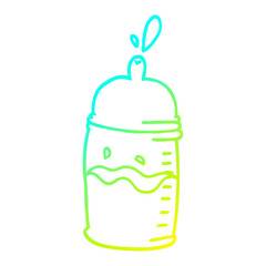 cold gradient line drawing cartoon baby bottle