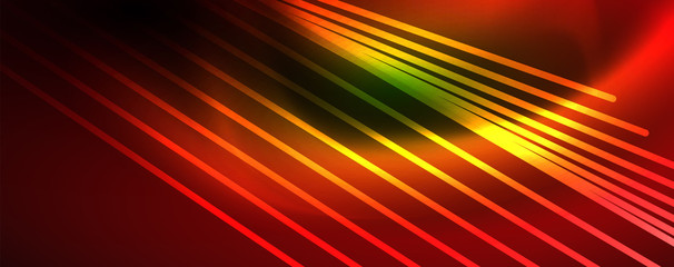 Obraz premium Vector neon light lines concept, abstract background