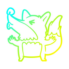 cold gradient line drawing halloween werewolf howling