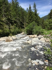 eau de montagne en été