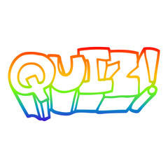 rainbow gradient line drawing cartoon quiz symbol