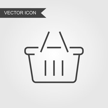 Shopping basket line icon. Linear style for web site page, marketing, mobile app, design element, logo. Vector icon commerce symbol.