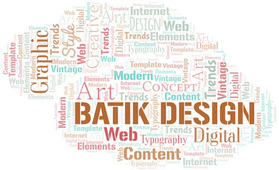 Batik Design word cloud. Wordcloud made with text only.