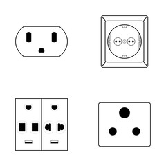 Vector illustration of a set of Sockets
