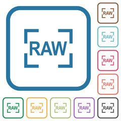Camera raw image mode simple icons