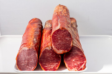tenderloin on a tray and cut