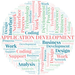 Application Development word cloud. Wordcloud made with text only.